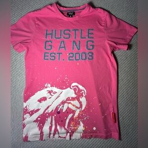 Hustle Gang Pink Graphic Lion T-Shirt Men’s Medium